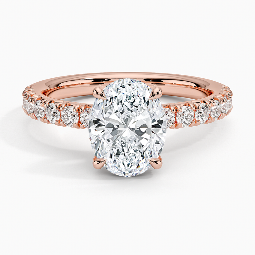 Olympia Half Coverage Diamond Ring (1/2 ct. tw.) - Oval Center Stone