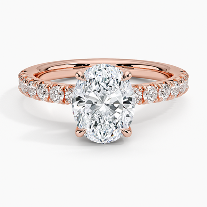 Olympia Half Coverage Diamond Ring (1/2 ct. tw.) - Oval Center Stone