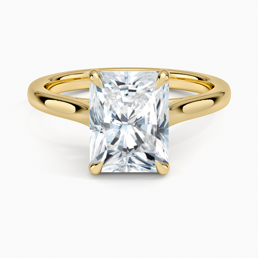 2mm Provence Solitaire Ring - Radiant Cut Center Stone