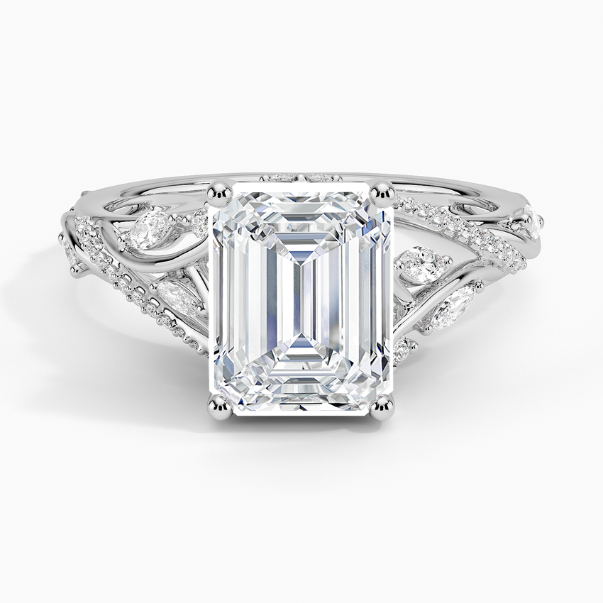 Begonia Vine Diamond Ring (1/2 ct. tw.) - Emerald Cut Center Stone