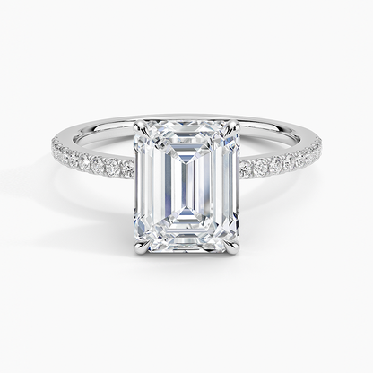 Luxe Petal Diamond Ring - Emerald Cut Center Stone