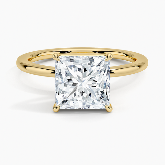 Audrey Perfect Fit 1.4mm Solitaire Ring - Princess Cut Center Stone