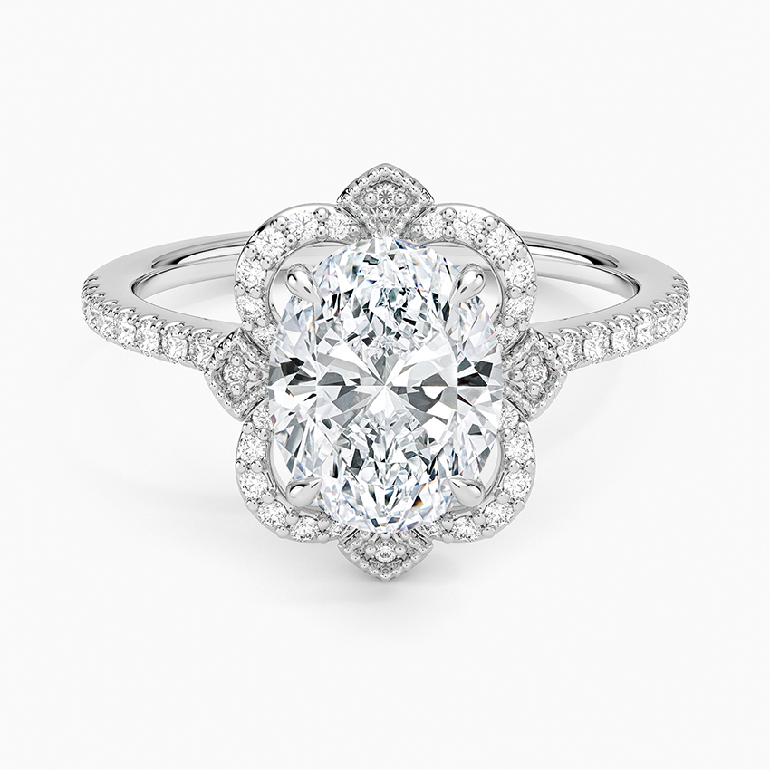 Reina Halo Diamond Ring - Oval Center Stone