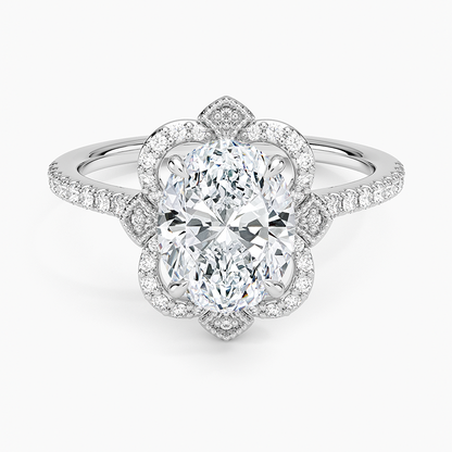 Reina Halo Diamond Ring - Oval Center Stone