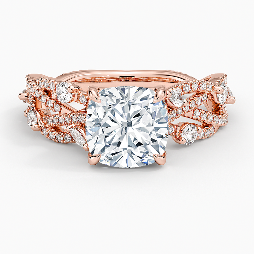 Grand Secret Garden Diamond Ring - Cushion Cut Center Stone