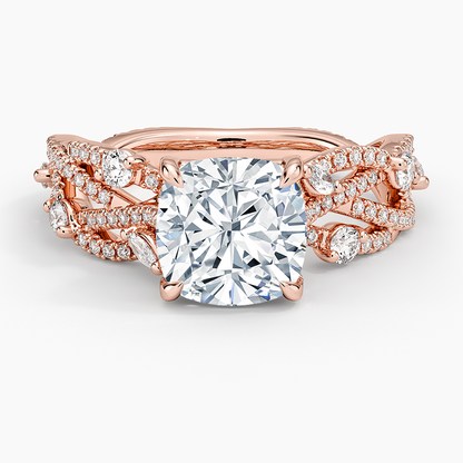 Grand Secret Garden Diamond Ring - Cushion Cut Center Stone