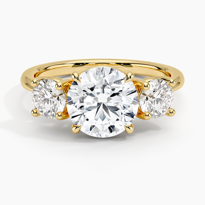 Luxe Selene Three Stone Diamond Ring (2/3 ct. tw.) - Round Center Stone