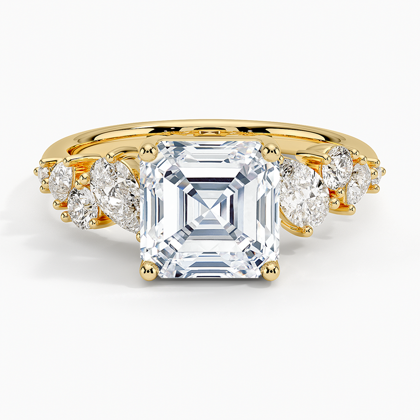 Olivetta Tapered Diamond Ring (1/2 ct. tw.) - Asscher Cut Center Stone