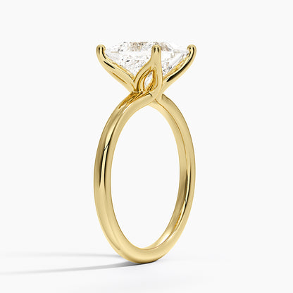 Fleur Solitaire Ring - Princess Cut Center Stone