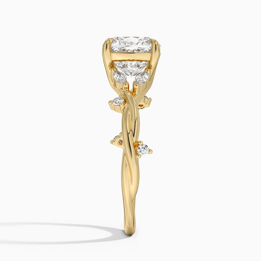 Azalea Twist Diamond Ring - Cushion Cut Center Stone