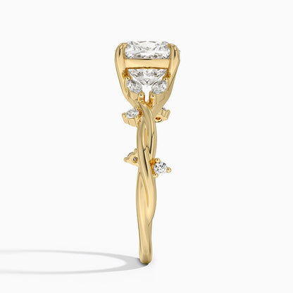 Azalea Twist Diamond Ring - Cushion Cut Center Stone