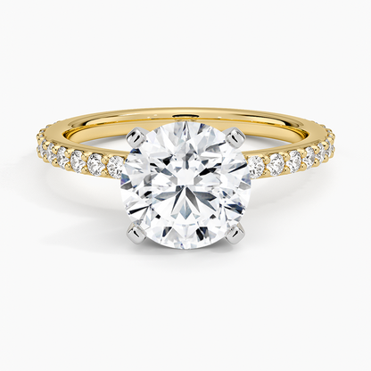 Petite Shared Prong Three-Quarter Coverage Diamond Ring (1/3 ct. tw.) - Round Center Stone