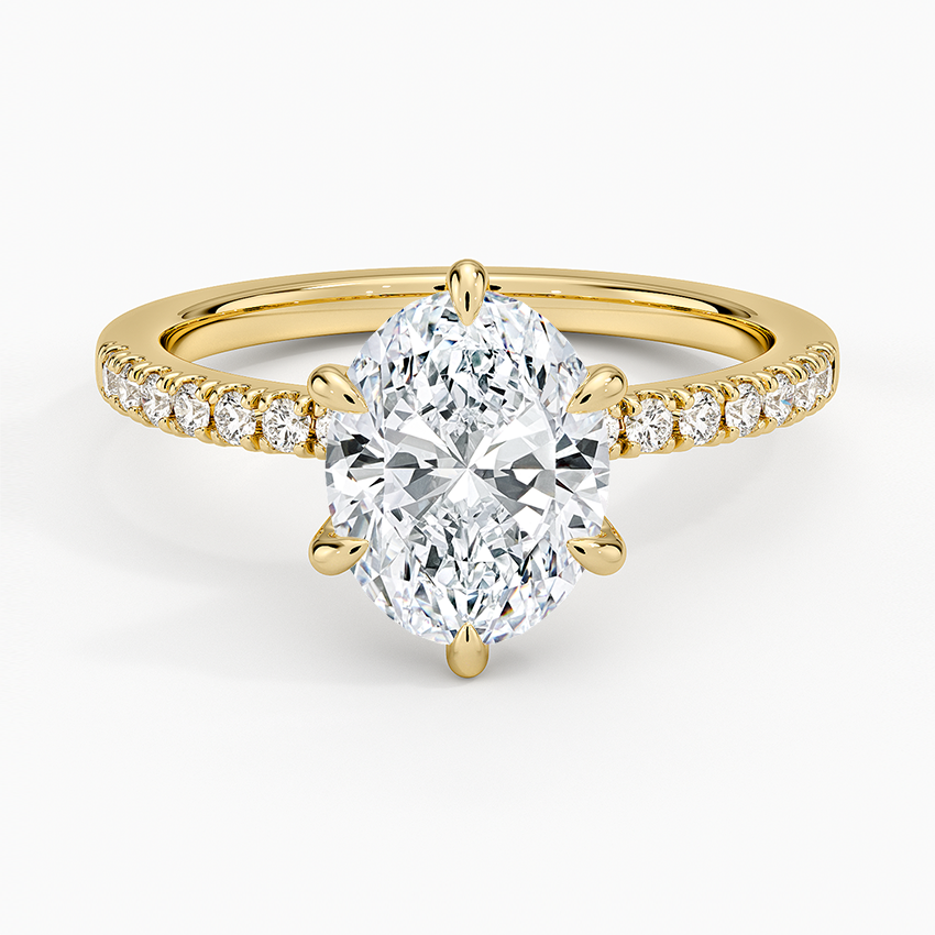 Bliss Six-Prong Diamond Ring (1/6 ct. tw.) - Oval Center Stone