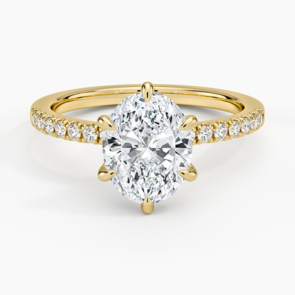 Bliss Six-Prong Diamond Ring (1/6 ct. tw.) - Oval Center Stone