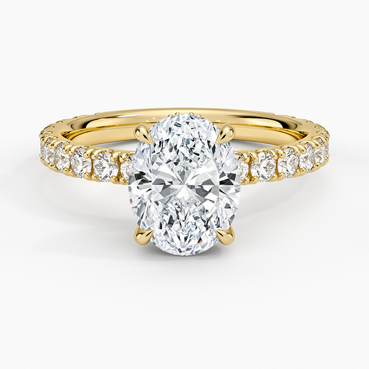 Grand Perfect Fit Three-Quarter Diamond Ring - Oval Center Stone