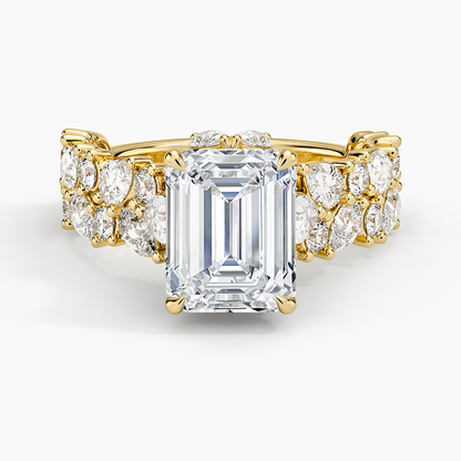 Olivetta Double Row Diamond Ring (2 1/2 ct. tw.) - Emerald Cut Center Stone