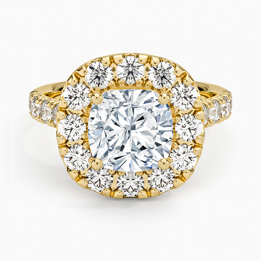 Adele Halo Diamond Ring - Cushion Cut Center Stone