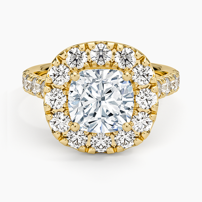 Adele Halo Diamond Ring - Cushion Cut Center Stone