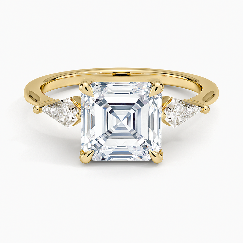 Luxe Cometa Three Stone Diamond Ring (1/3 ct. tw.) - Asscher Cut Center Stone