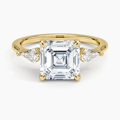 Luxe Cometa Three Stone Diamond Ring (1/3 ct. tw.) - Asscher Cut Center Stone