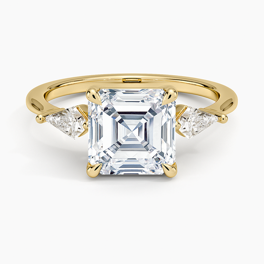 Luxe Cometa Three Stone Diamond Ring (1/3 ct. tw.) - Asscher Cut Center Stone