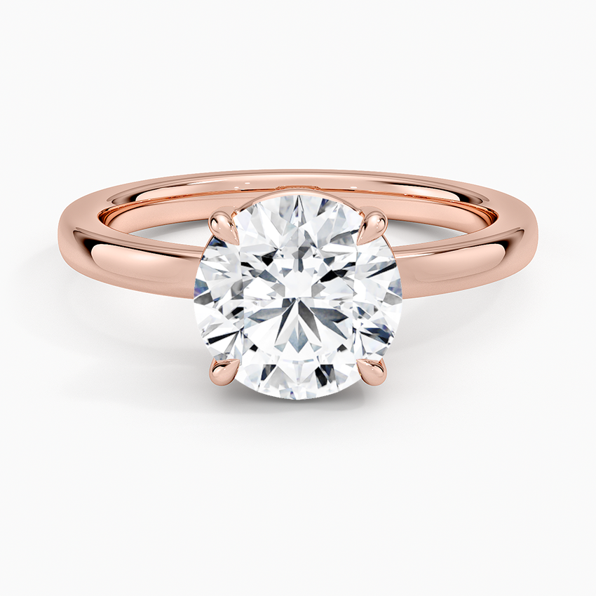Dara Low-Profile Solitaire Ring - Round Center Stone