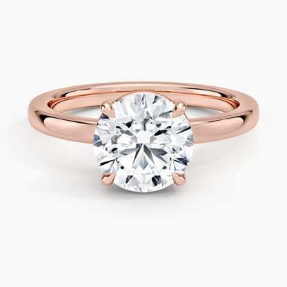 Dara Low-Profile Solitaire Ring - Round Center Stone