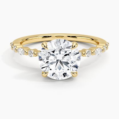 Delicate Versailles Diamond Ring - Round Center Stone