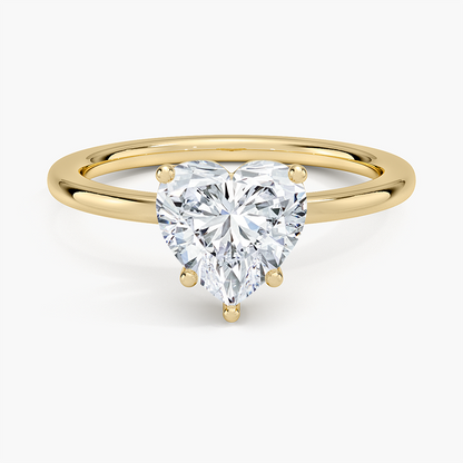 Perfect Fit 1.4mm Solitaire Ring - Heart Center Stone