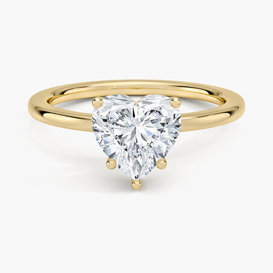 Perfect Fit 1.4mm Solitaire Ring - Heart Center Stone