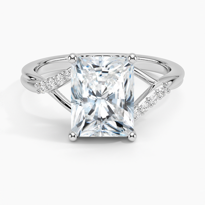 Chamise Hidden Halo Diamond Ring - Radiant Cut Center Stone
