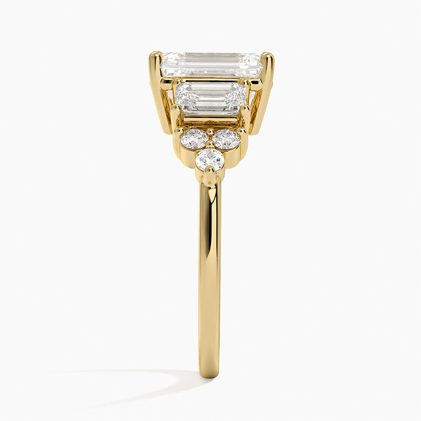 Sabine Cluster Diamond Ring (1 ct. tw.) - Emerald Cut Center Stone