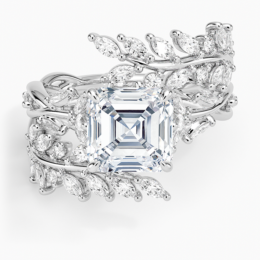 Secret Garden Wrap Diamond Ring - Asscher Cut Center Stone