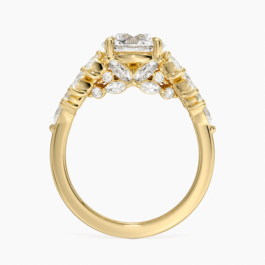 Grand Nadia Diamond Ring - Round Center Stone