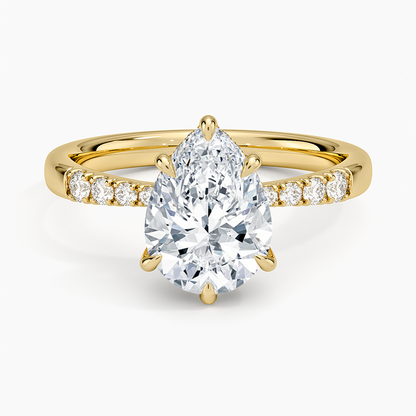 Bella Hidden Halo Diamond Ring (1/5 ct. tw.) - Pear Center Stone