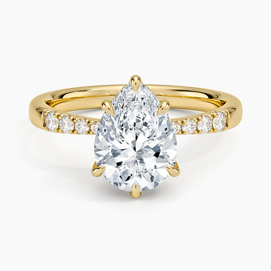 Bella Hidden Halo Diamond Ring (1/5 ct. tw.) - Pear Center Stone