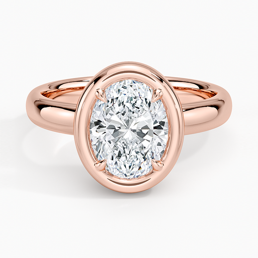 Andrea Bezel Prong Ring - Oval Center Stone