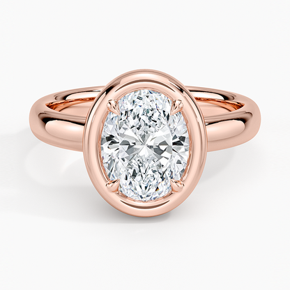 Andrea Bezel Prong Ring - Oval Center Stone