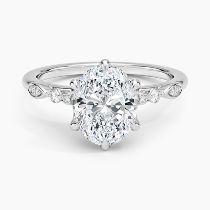 Rochelle Diamond Ring - Oval Center Stone
