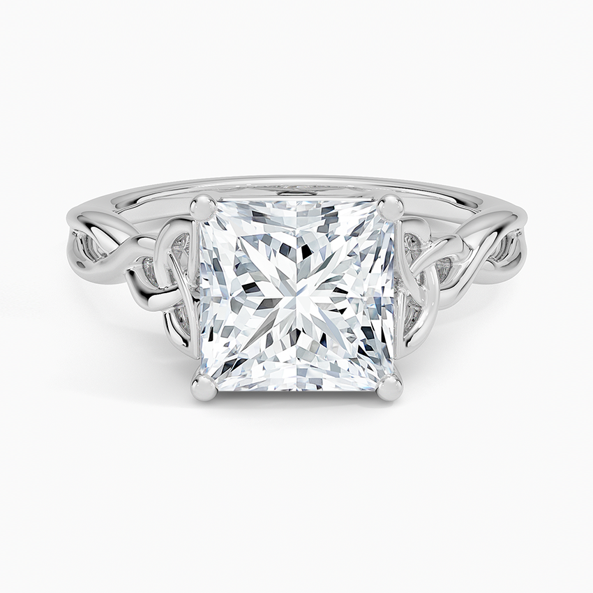 Celtic Love Knot Ring - Princess Cut Center Stone