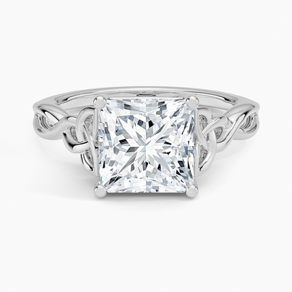 Celtic Love Knot Ring - Princess Cut Center Stone