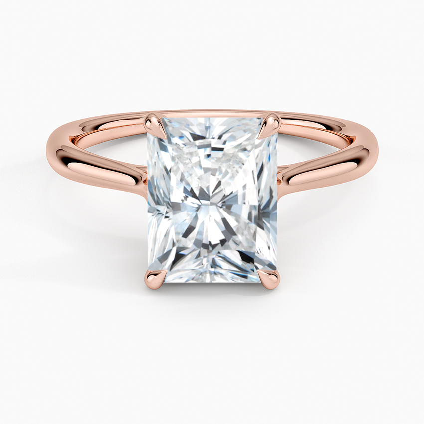 Freesia Cathedral Solitaire Ring - Radiant Cut Center Stone