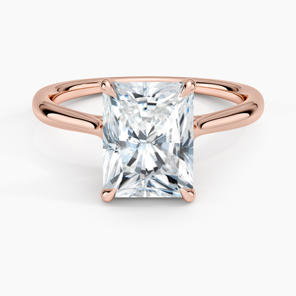 Freesia Cathedral Solitaire Ring - Radiant Cut Center Stone