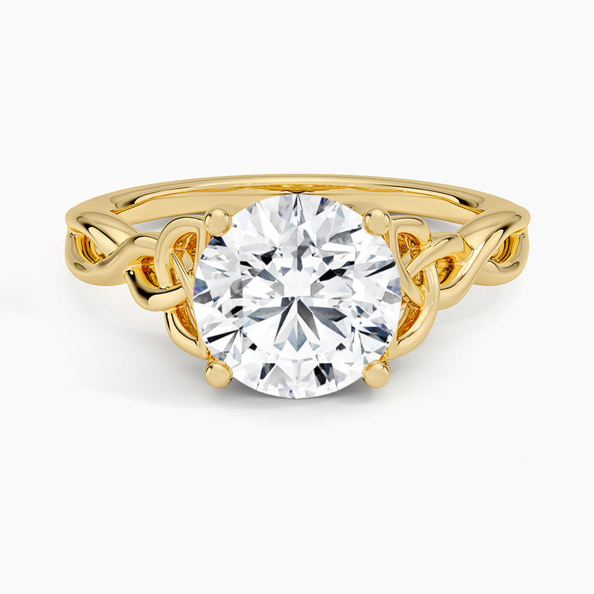 Celtic Love Knot Ring - Round Center Stone