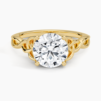 Celtic Love Knot Ring - Round Center Stone