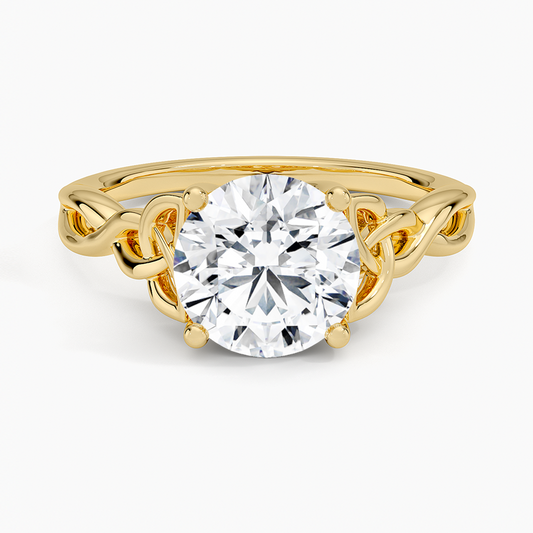 Celtic Love Knot Ring - Round Center Stone