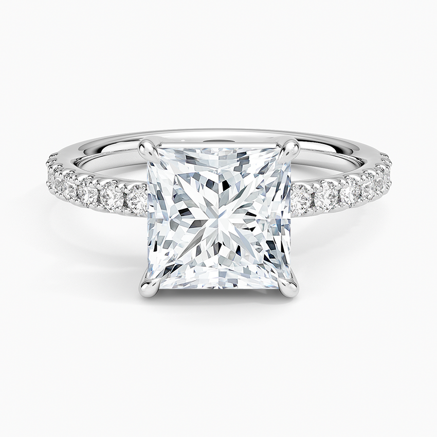 Dara Low-Profile Diamond Ring - Princess Cut Center Stone
