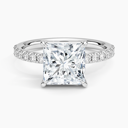 Dara Low-Profile Diamond Ring - Princess Cut Center Stone