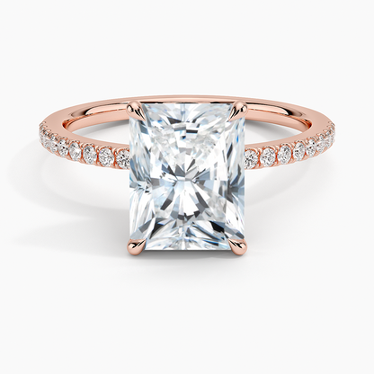 Luxe Petal Diamond Ring - Radiant Cut Center Stone