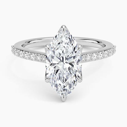 Elodie Cathedral Diamond Ring - Marquise Center Stone